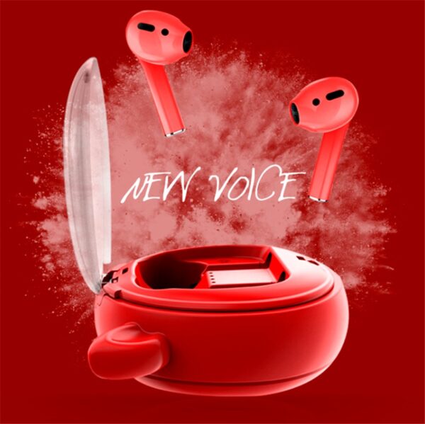 Macaron Red Tws5.0 Wireless Bluetooth Headset