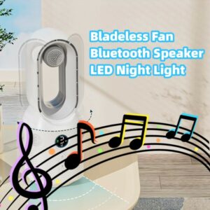 2023 New Multi-functional Bladeless Fan Bluetooth Speaker LED Night Light For Home Room Decoration